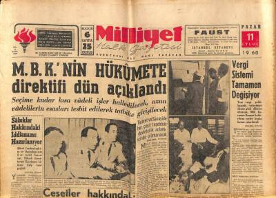 Milliyet Halk Gazetesi 11 Eylül 1960 - Vergi Sistemi Tamamen Değişiyor GZ81185 - 1