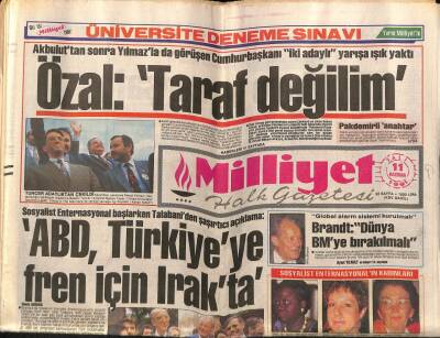 Milliyet Halk Gazetesi 11 Haziran 1991 - ABD , Türkiyeye Fren İçin Irakta GZ76667 - 1