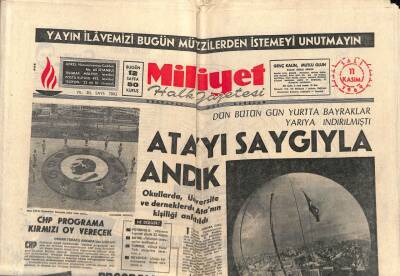 Milliyet Halk Gazetesi 11 Kasım 1969 - Başkan Sunay Yarın Rusyaya Gidiyor GZ88914 - 1