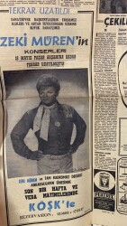 Milliyet Halk Gazetesi 11 Mayıs 1969 - Zeki Müren Konser Afişi GZ88900 - 2