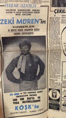 Milliyet Halk Gazetesi 11 Mayıs 1969 - Zeki Müren Konser Afişi GZ88900 - 2