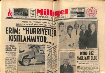 Milliyet Halk Gazetesi 11 Mayıs 1971 - İnönü Göz Ameliyatı Oldu GZ79223 - 1