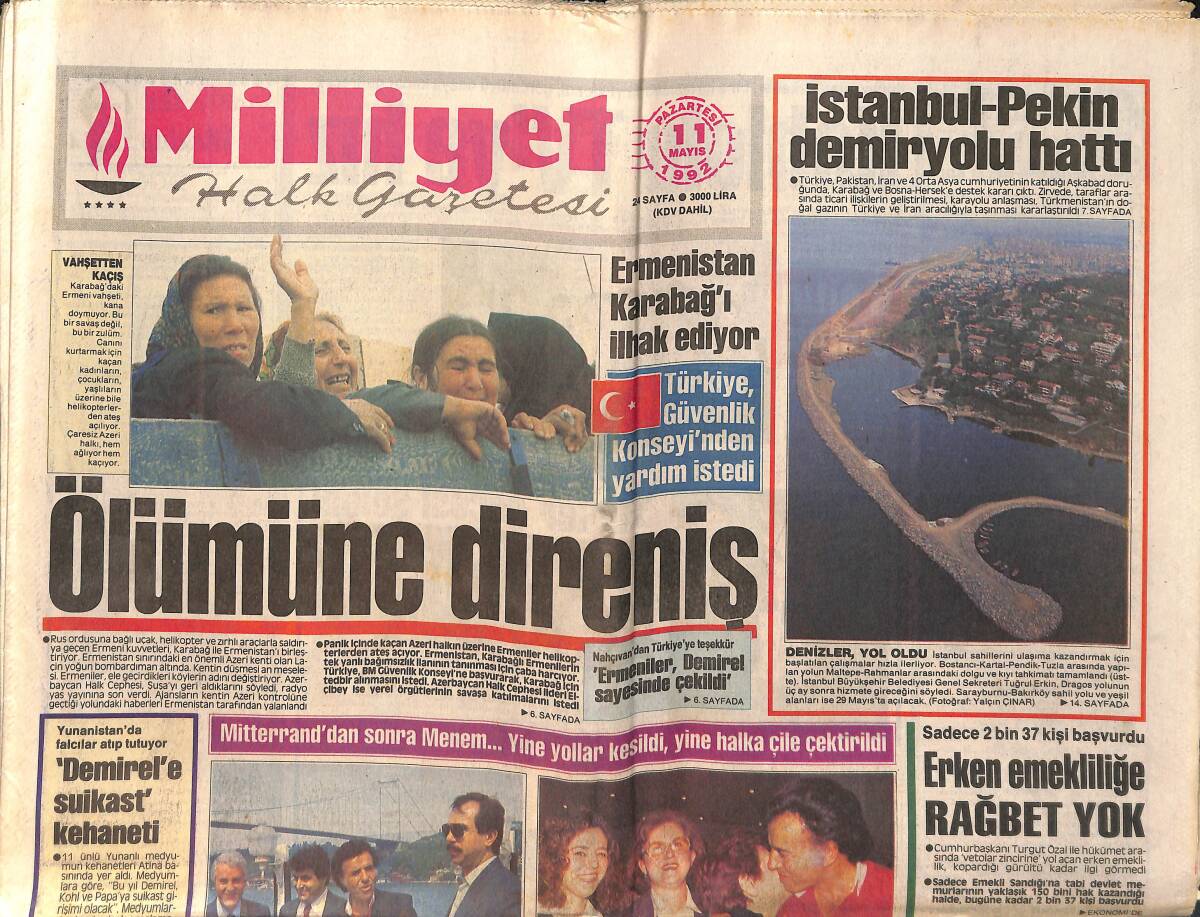 Milliyet Halk Gazetesi 11 Mayıs 1992 - Ajda Pekkan , Annesini Tedaviye Götürdü - Seba'dan 400 Milyonluk Göbek GZ157871 - 1