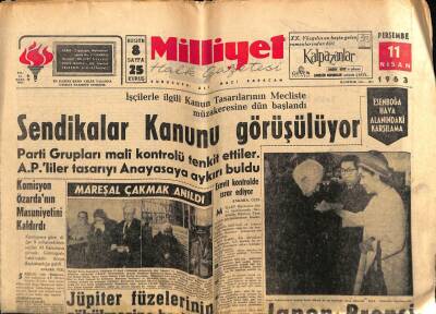 Milliyet Halk Gazetesi 11 Nisan 1963 - Jüpiter Füzelerinin Sökülmesine Başlandı GZ67926 - 1