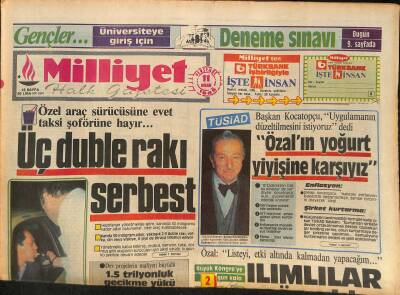Milliyet Halk Gazetesi 11 Nisan 1985 - Özalın Adayı Çekildi - Galatasaray Kupaya Niyetli GZ126660 - 1