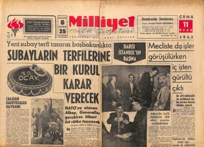 Milliyet Halk Gazetesi 11 Ocak 1963 - Fasta Sellerden 50 Bin Kişi Mahsur Kaldı - Bakan Kaymakamın Naklini Dün Durdurdu GZ92877 - 1
