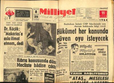 Milliyet Halk Gazetesi 11 Ocak 1964 - Öktem Harbokulundan Çıkarılan Talebeler Açıkta Kalmadı dedi GZ91559 - 1