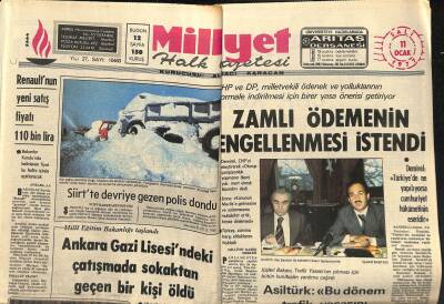 Milliyet Halk Gazetesi 11 Ocak 1977 - ABD , 40 Fantom Uçağı İçin Bize 69,6 Milyon Dolar Kredi Veriyor - Siirtte Devriye Gezen Polis Dondu GZ121605 - 1