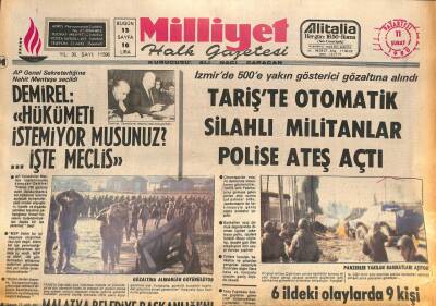 Milliyet Halk Gazetesi 11 Şubat 1980 - Tarişte Otomatik Silahlı Militanlar Polise Ateş Açtı GZ86328 - 1