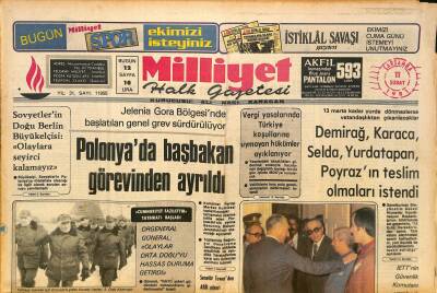 Milliyet Halk Gazetesi 11 Şubat 1981 - Polonyada Başbakan Görevinden Ayrıldı - İstanbulda , Sahildeki Kum Depoları Mühürlendi GZ127465 - 1