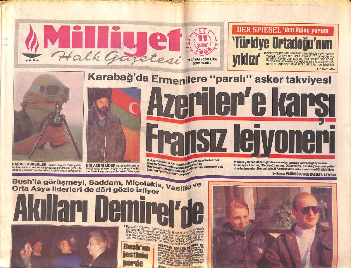 Milliyet Halk Gazetesi 11 Şubat 1992 - Bush'la Görüşmeyi , Saddam,Miçotakis,Vasiliu Ve Orta Asya Liderleri de Dört Gözle İzliyor GZ159318 - 1