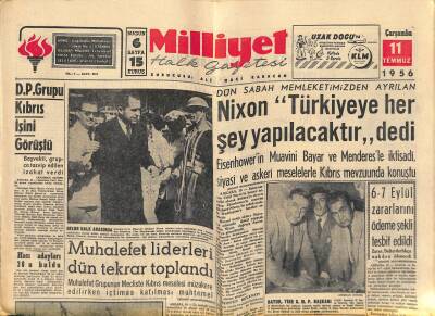 Milliyet Halk Gazetesi 11 Temmuz 1956 - Diora İş Çıktı - Albay Towsend Londraya Döndü GZ118264 - 1