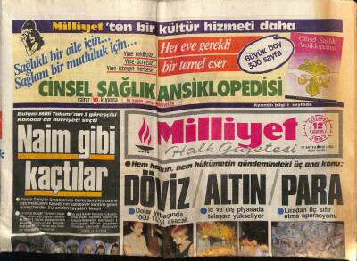 Milliyet Halk Gazetesi 12 Ağustos 1987 - PKK , Evren Ve Özala Ankarada Suikast Yapmayı Planlıyor... GZ62745 - 2