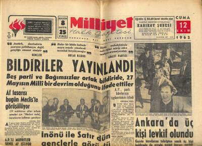 Milliyet Halk Gazetesi 12 Ekim 1962 - Yemen , S. Arabistan İle Harb Halinde GZ118770 - 1