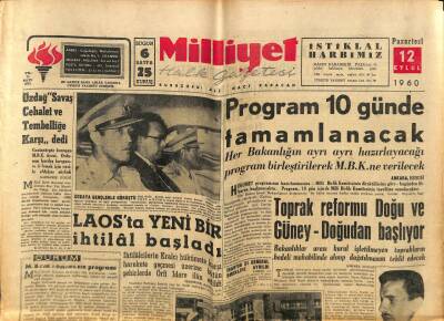 Milliyet Halk Gazetesi 12 Eylül 1960 - Laosta Yeni Bir İhtilal Başladı GZ81131 - 1
