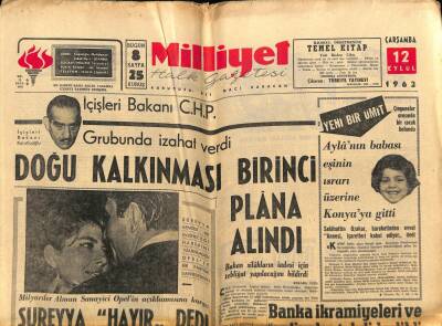 Milliyet Halk Gazetesi 12 Eylül 1962 - Bir Askeri Uçak Düştü 44 Kişi Öldü GZ74545 - 1