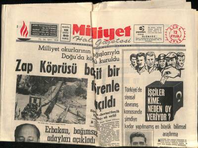 Milliyet Halk Gazetesi 12 Eylül 1969 - Zap Köprüsü Basit Bir Törenle Açıldı GZ88896 - 1