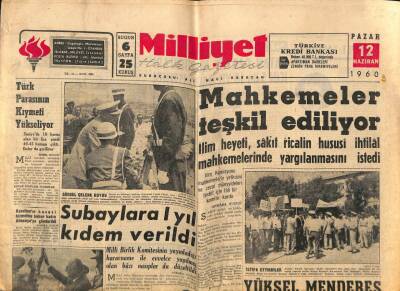 Milliyet Halk Gazetesi 12 Haziran 1960 - Yüksel Menderes Belgrada Tayin Edildi GZ79200 - 1