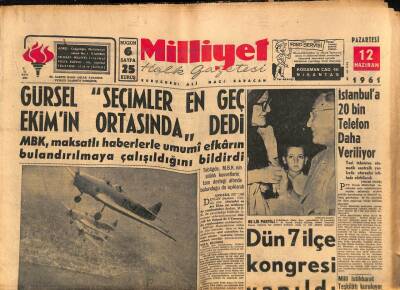 Milliyet Halk Gazetesi 12 Haziran 1961 - Suriye Türk Mallarına El Koymaya Çalışıyor GZ92768 - 1