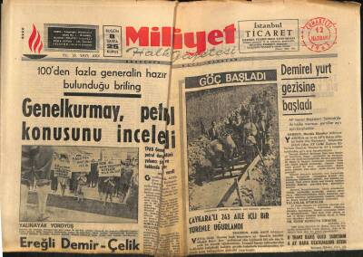 Milliyet Halk Gazetesi 12 Haziran 1965 - Demirel Yurt Gezisine Başladı GZ80978 - 1