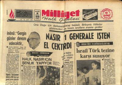 Milliyet Halk Gazetesi 12 Haziran 1967 - Türk Kızılayı Orta Doğuya Yardım İçin Tedbir Aldı GZ88509 - 1