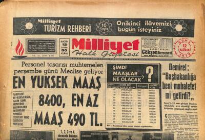 Milliyet Halk Gazetesi 12 Haziran 1970 - Meclis , Sendikalar Kanun Tasarısını Kabul Etti GZ86986 - 1