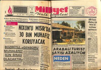 Milliyet Halk Gazetesi 12 Haziran 1974 - Çinde Konfiçyüse Karşı Savaş Açıldı - Nixonu Mısırda 30 Bin Muhafız Koruyacak GZ117783 - 1