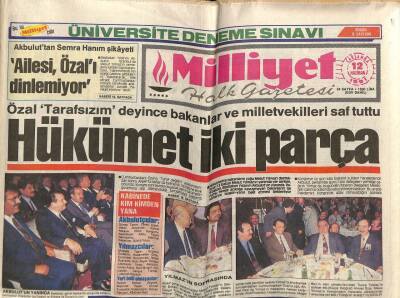 Milliyet Halk Gazetesi 12 Haziran 1991 - Tarık Aziz Ankarada GZ76837 - 1