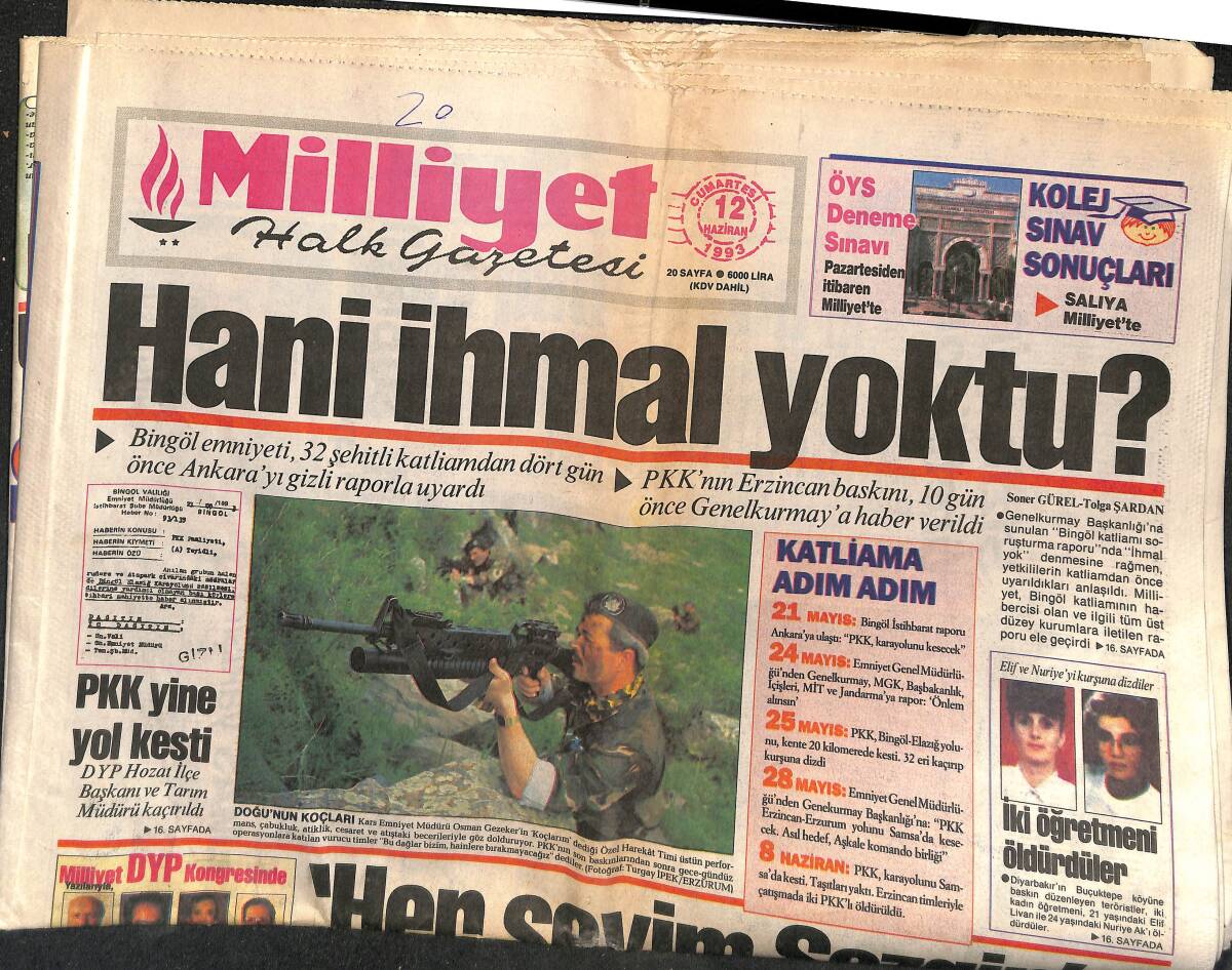 Milliyet Halk Gazetesi 12 Haziran 1993 - Galatasaray Milanlı Boban'ın Peşinde - Mrkela Rest Çekti GZ152953 - 1
