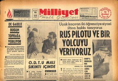 Milliyet Halk Gazetesi 12 Kasım 1970 - De Gaulle Bugün Toprağa Veriliyor GZ86613 - 1