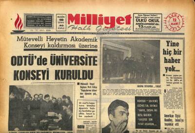 Milliyet Halk Gazetesi 12 Mart 1971 - ODTÜde Üniversite Konseyi Kuruldu GZ87014 - 1