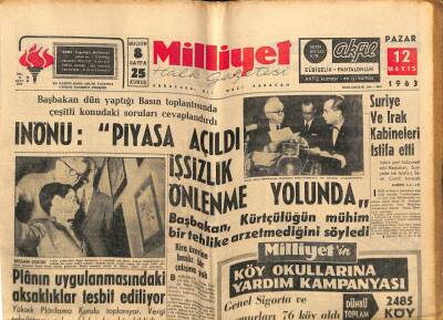 Milliyet Halk Gazetesi 12 Mayıs 1963 - Suriye Ve Irak Kabineleri İstifa Etti GZ79081 - 1