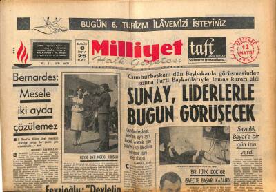 Milliyet Halk Gazetesi 12 Mayıs 1966 - Türksan 3 Milyon Mark Topladı- Bernardes Mesele İki Ayda Çözülemez GZ92779 - 1