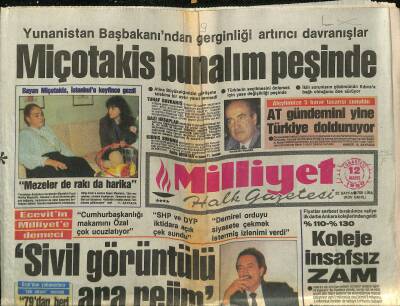 Milliyet Halk Gazetesi 12 Mayıs 1990 - Liz Taylor Beni Richardın Yanına Gömün - Miçotakis Bunalımın Peşinde GZ123343 - 1