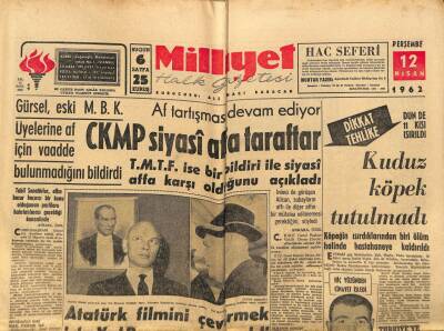 Milliyet Halk Gazetesi 12 Nisan 1962 - Bülent Uşaklıgil Paris Büyük Elçisi Oldu GZ74529 - 1