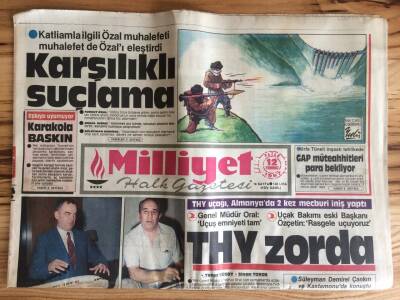 Milliyet Halk Gazetesi 12 Temmuz 1987 - THY Uçağı , Almanyada 2 Kez Mecburi İniş Yaptı GZ72843 - 1