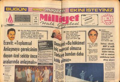 Milliyet Halk Gazetesi 13 Ağustos 1978 - Demirel Bu Hükümet Hiç Mevcut Olmazsa Türkiye Bundan Daha Kötü Olmaz GZ118560 - 1