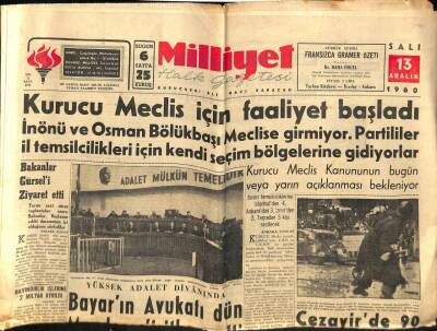 Milliyet Halk Gazetesi 13 Aralık 1960 - Cezayirde 90 Müslüman Öldü GZ81285 - 1