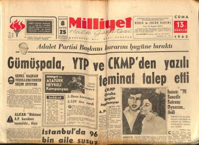 Milliyet Halk Gazetesi 13 Aralık 1963 - Kenya Büyük Törenle Bağımsızlığa Kavuştu GZ91716 - 1