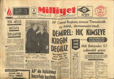 Milliyet Halk Gazetesi 13 Ekim 1965 - Milletvekili Seçilen APli Mursaloğlu Öldü GZ91596 - 1