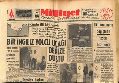 Milliyet Halk Gazetesi 13 Ekim 1967 - TRT Kanununu Değiştiren Tasarı Hazırlandı GZ88529 - 1