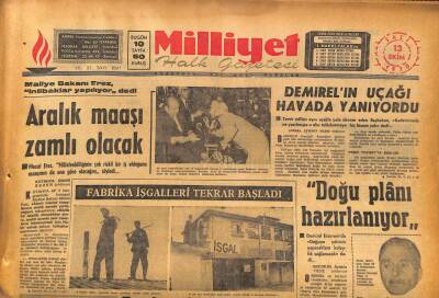 Milliyet Halk Gazetesi 13 Ekim 1970 - Topkapıda İşçiler Bir Fabrikayı İşgal Ettiler GZ86845 - 1