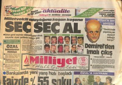 Milliyet Halk Gazetesi 13 Eylül 1987 - Ergun Paşanın Gönlü ANAPta GZ105261 - 1