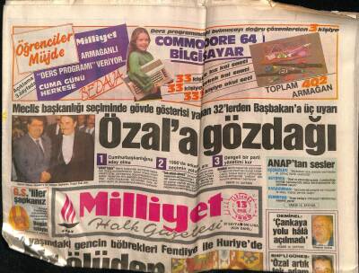 Milliyet Halk Gazetesi 13 Eylül 1989 - Demirel Çankaya Yolu Hala Açılmadı GZ73899 - 1