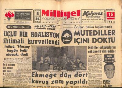 Milliyet Halk Gazetesi 13 Haziran 1962 - Sovyetler 35 Milyon Türkü Ruslaştırmaya Çalışıyorlar - İslâmiyet Afrikada Süratle Yayılıyor GZ118787 - 1