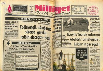 Milliyet Halk Gazetesi 13 Haziran 1975 - Hint Başbakanı İndira Gandinin Milletvekilliği İptâl Edildi GZ118582 - 1