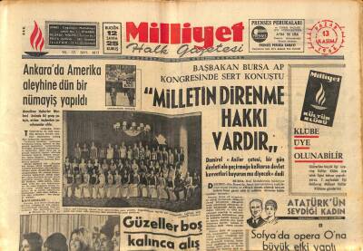 Milliyet Halk Gazetesi 13 Kasım 1966 - Ankarada Amerika Aleyhine Dün Bir Nümayiş Yapıldı GZ88475 - 1