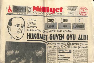 Milliyet Halk Gazetesi 13 Kasım 1969 - Sunay Moskovada Törenle Karşılandı - Hükümet Güven Oyu Aldı GZ117670 - 1