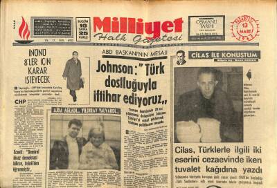 Milliyet Halk Gazetesi 13 Mart 1967 - Cilas , Türklerle İlgili İki Eserini Cezaevinde İken Tuvalet Kağıdına Yazdı GZ88485 - 1