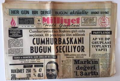 Milliyet Halk Gazetesi 13 Mart 1973 - Cumhuriyetin 6ıncı Başkanı Gizli Oyla Seçilecek ,101 Pare Topla İlan Edilecek GZ11402 - 1